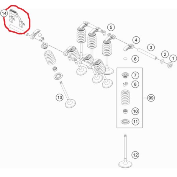 ZABEZPICZENIE OSI DŹWIGNI ZAWOROWYCH KTM
