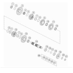 WAŁEK ZDAWCZY ZESTAW NAPR. KTM zam 63533010010