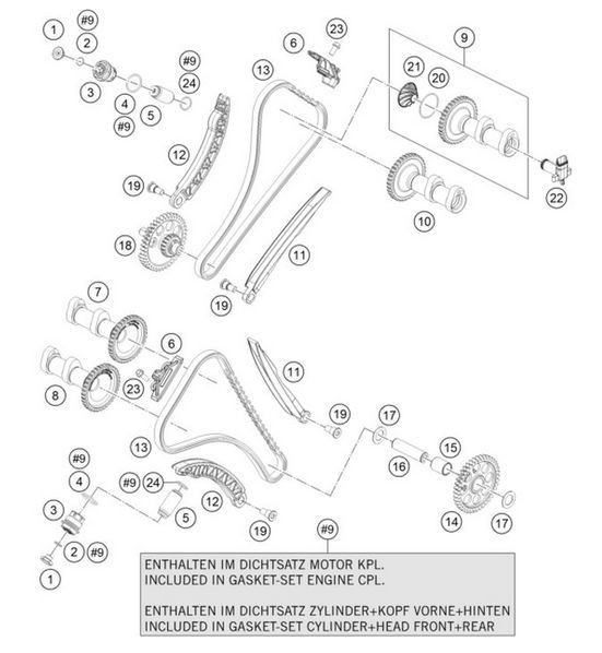 ODRZUTNIK OLEJOWY W WAŁKU ROZRZĄDU KTM LC8