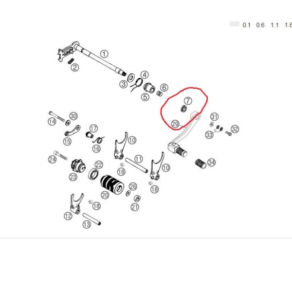 USZCZELNIACZ WAŁEK DZWIGNI BIEGÓW V-14-A KTM LC4